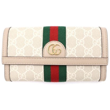 Gucci GG Supreme Continental Wallet Beige Canvas Leather