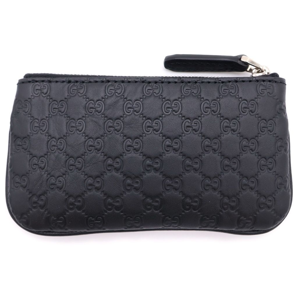 Gucci Micro Guccissima Coin Case Black Leather Silver — view 2