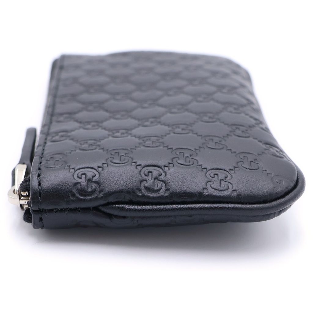 Gucci Micro Guccissima Coin Case Black Leather Silver — view 3