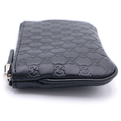 Gucci Micro Guccissima Coin Case Black Leather Silver — view 3
