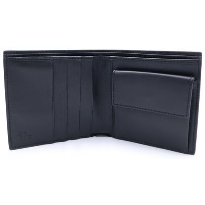 Gucci Guccissima Bifold Wallet Compact Card Case Black Leather — view 5