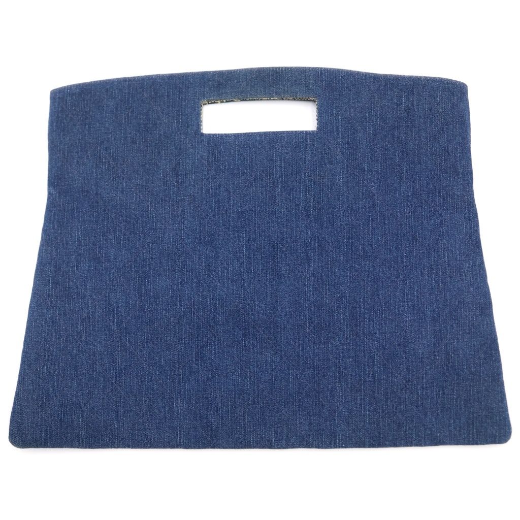 Chanel Quilted Denim Handbag Clutch Second Indigo — view 2
