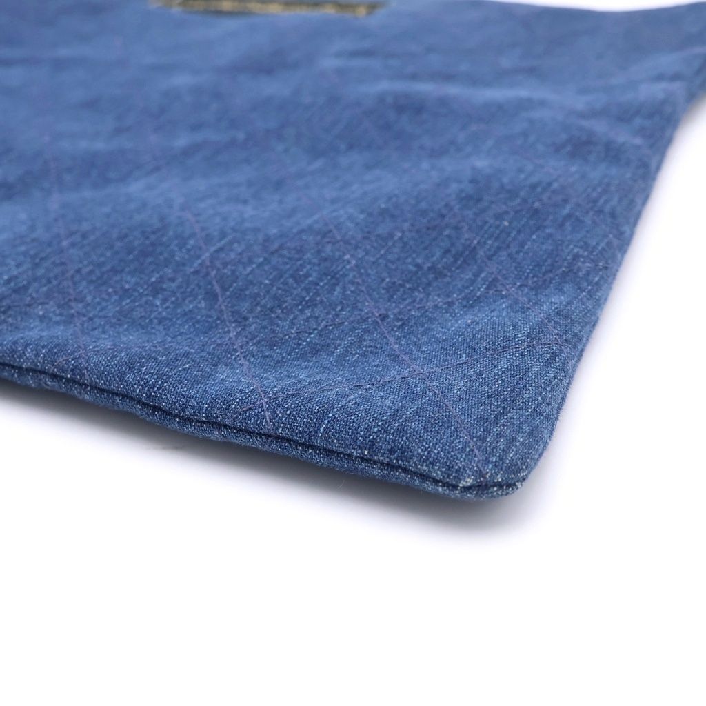 Chanel Quilted Denim Handbag Clutch Second Indigo — view 4