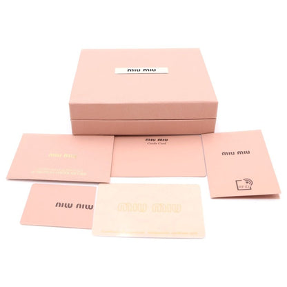 Miu Miu Mini Wallet Compact Bifold Card Case Logo Plate Green Embossed Croco — view 6