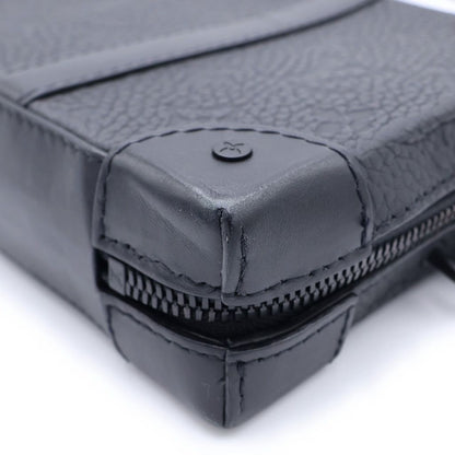 Louis Vuitton Monogram Empreinte Soft Trunk Wallet Mini Shoulder Bag Black — view 6