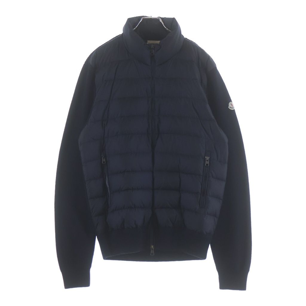 Moncler Maglione Tricot Cardigan Knit Cut Replacement Zip Up Jacket Navy