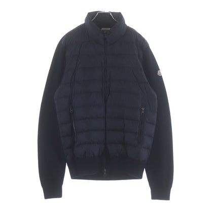 Moncler Maglione Tricot Cardigan Knit Cut Replacement Zip Up Jacket Navy