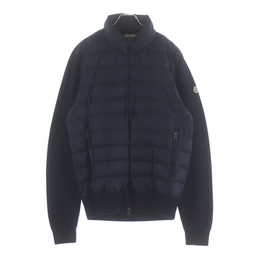 Moncler Maglione Tricot Cardigan Knit Cut Replacement Zip Up Jacket Navy