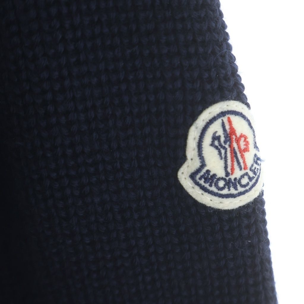 Moncler Maglione Tricot Cardigan Knit Cut Replacement Zip Up Jacket Navy — view 6