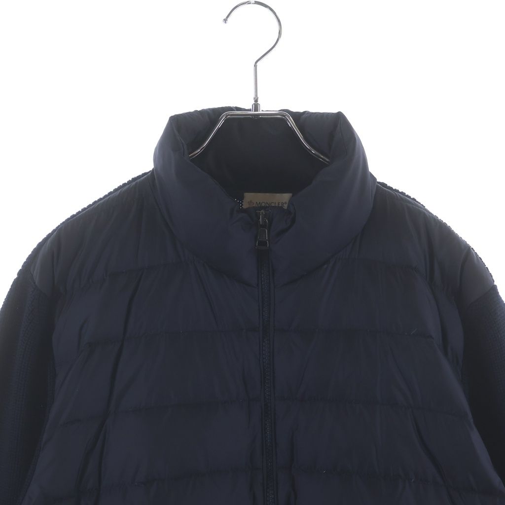 Moncler Maglione Tricot Cardigan Knit Cut Replacement Zip Up Jacket Navy — view 3