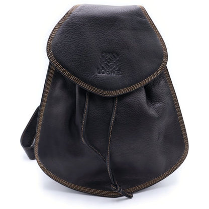 Loewe Anagram Leather Backpack Black Gold