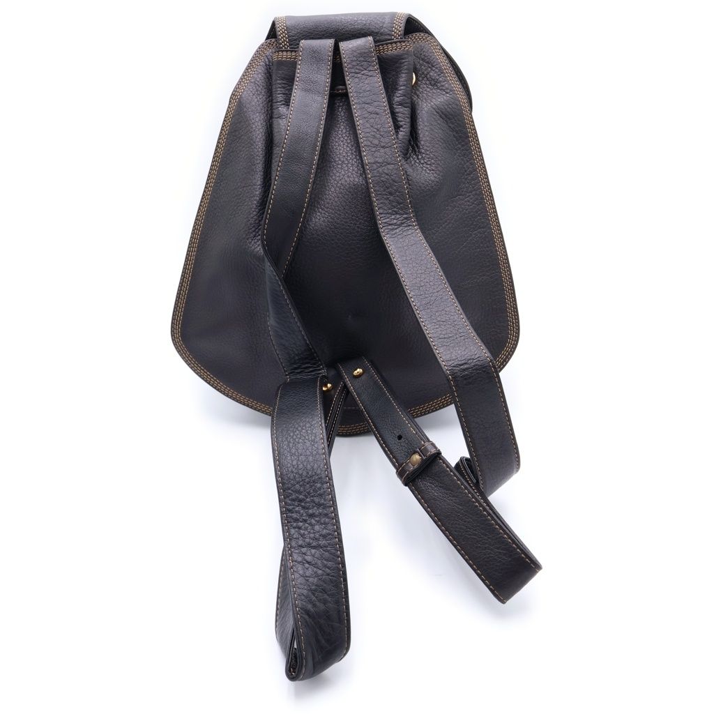 Loewe Anagram Leather Backpack Black Gold — view 2