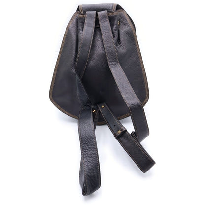 Loewe Anagram Leather Backpack Black Gold — view 2