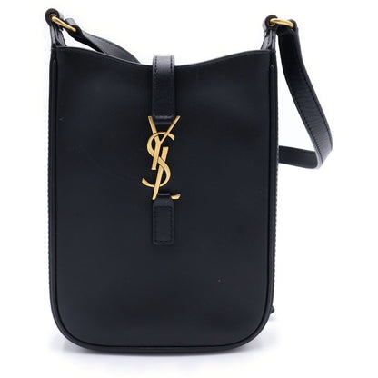 Saint Laurent Paris Mini Shoulder Bag Black Calfskin Gold