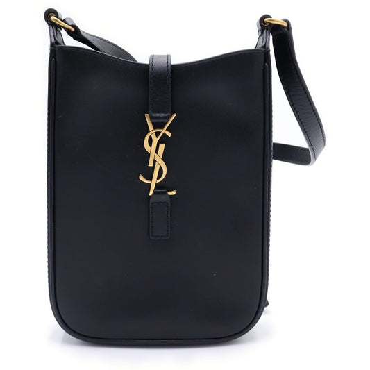 Saint Laurent Paris Mini Shoulder Bag Black Calfskin Gold