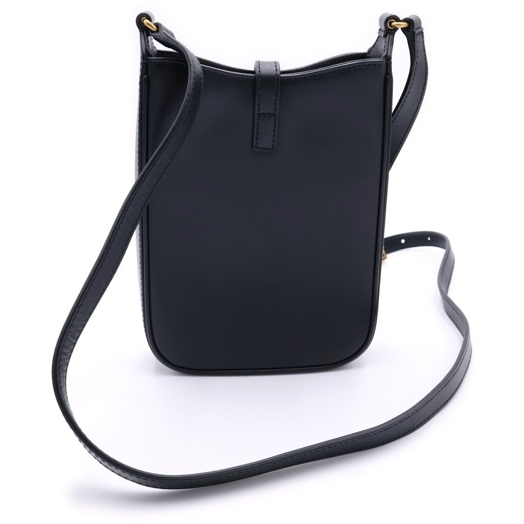 Saint Laurent Paris Mini Shoulder Bag Black Calfskin Gold — view 2