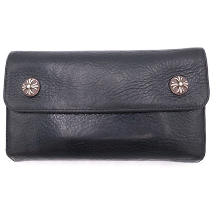 Chrome Hearts Wave Leather Wallet Black