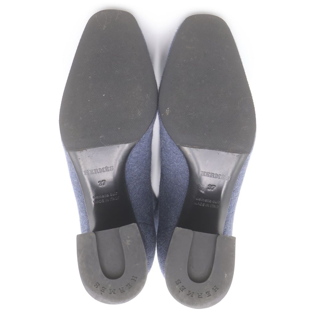 Hermes Volvert Exlibris Heels Knit Short Boots Shoes Navy Box — view 5