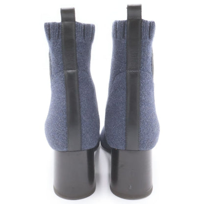 Hermes Volvert Exlibris Heels Knit Short Boots Shoes Navy Box — view 3