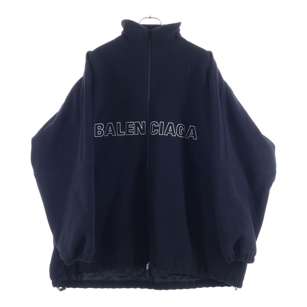 Balenciaga Fleece Track Suit Jacket Logo Struck Black