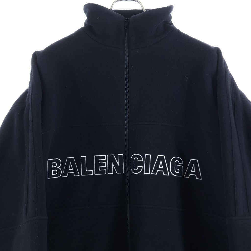Balenciaga Fleece Track Suit Jacket Logo Struck Black — view 3