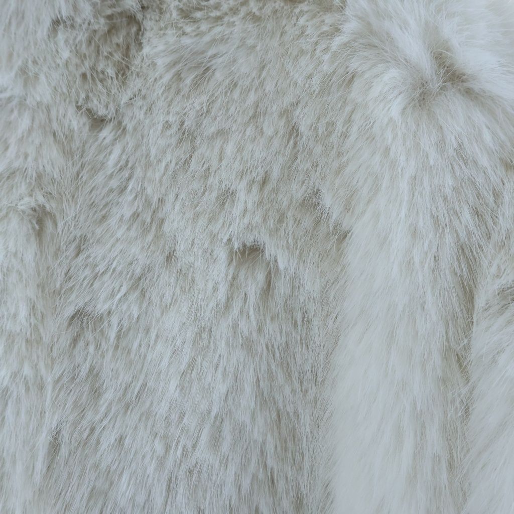 Balenciaga Extended BB Zip Up Fur Jacket White — view 5