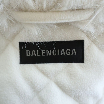 Balenciaga Extended BB Zip Up Fur Jacket White — view 7