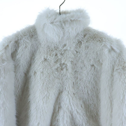 Balenciaga Extended BB Zip Up Fur Jacket White — view 3