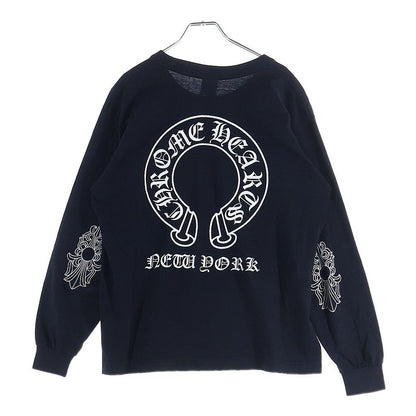 Chrome Hearts Vintage Sleeve Floral Horse Shoe Print Long T-Shirt