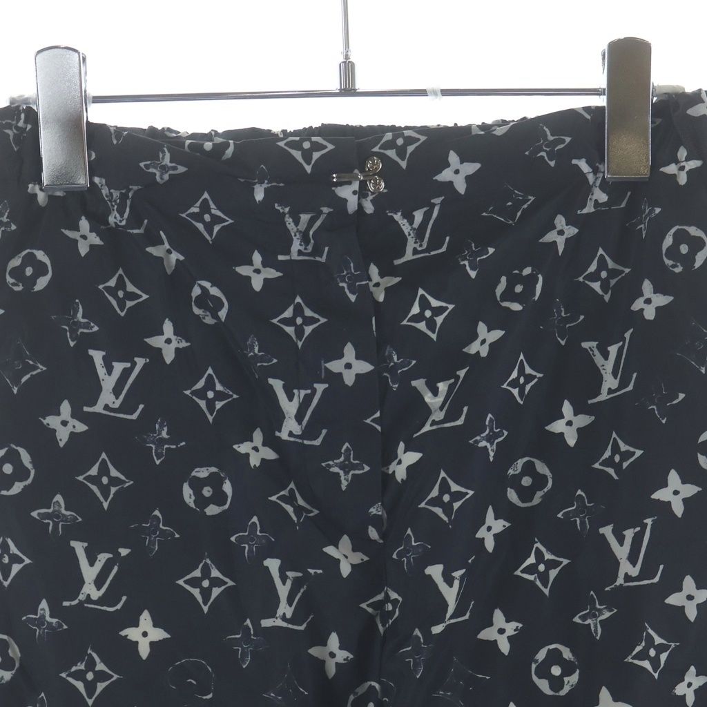 Louis Vuitton Monogram Stencil Effect Nylon Pants Black — view 3