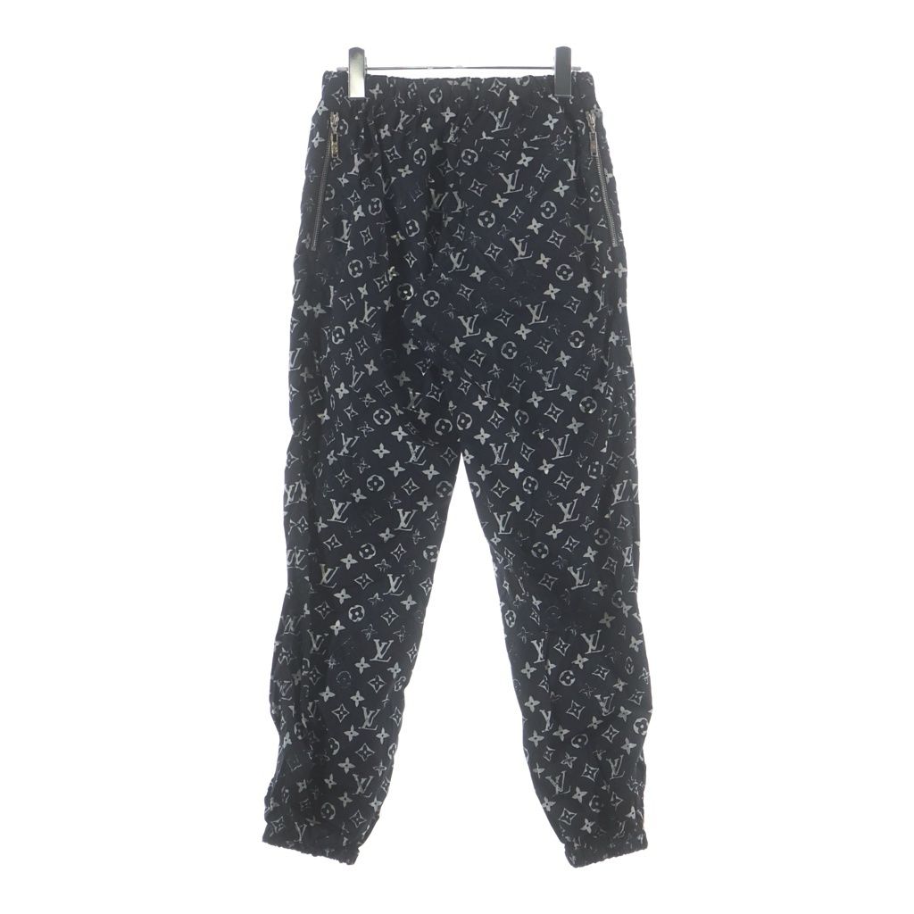 Louis Vuitton Monogram Stencil Effect Nylon Pants Black — view 2