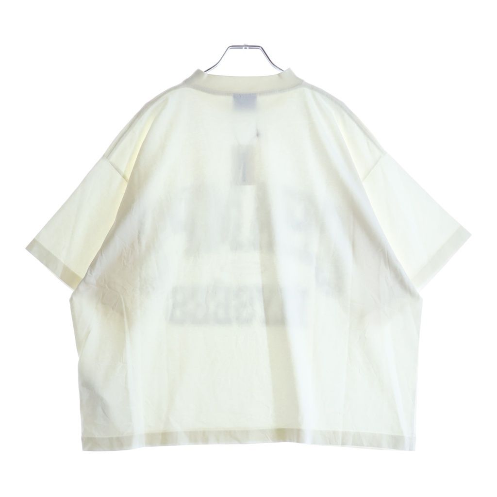 Balenciaga Carre Logo Print Mock Neck Short Sleeve T-Shirt White — view 2