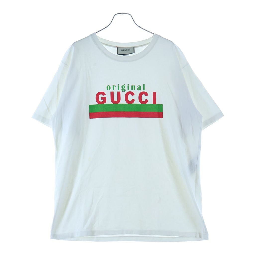 Gucci Oversize Front Print Crew Neck Short Sleeve T-Shirt Short Top White