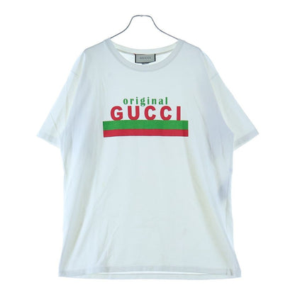 Gucci Oversize Front Print Crew Neck Short Sleeve T-Shirt Short Top White