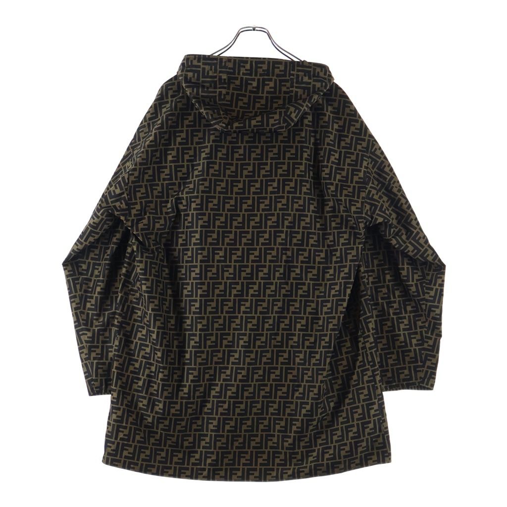 Fendi Zucca Pattern Jacket Hooded Black Brown — view 2