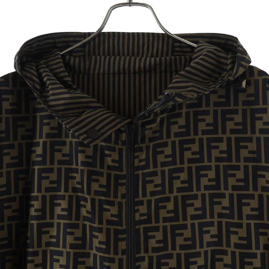 Fendi Zucca Pattern Jacket Hooded Black Brown — view 3