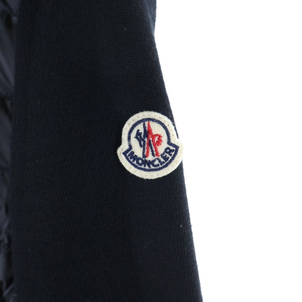 Moncler Cardigan Tricot Down Jacket Contrast Zip Up Gray — view 5