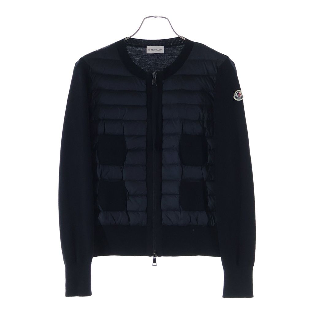 Moncler Cardigan Tricot Down Jacket Contrast Zip Up Gray