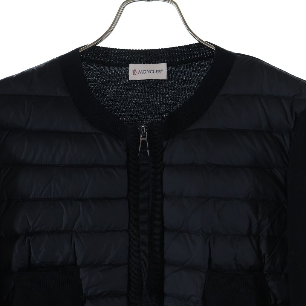 Moncler Cardigan Tricot Down Jacket Contrast Zip Up Gray — view 4