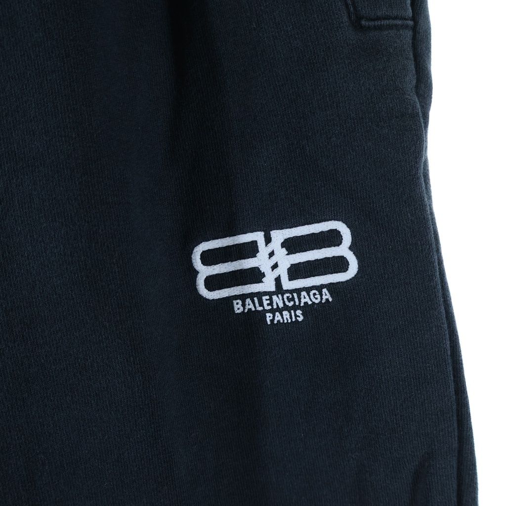 Balenciaga BB Logo Embroidery Trousers Pants BB Sweatshirt Jogger Black — view 4