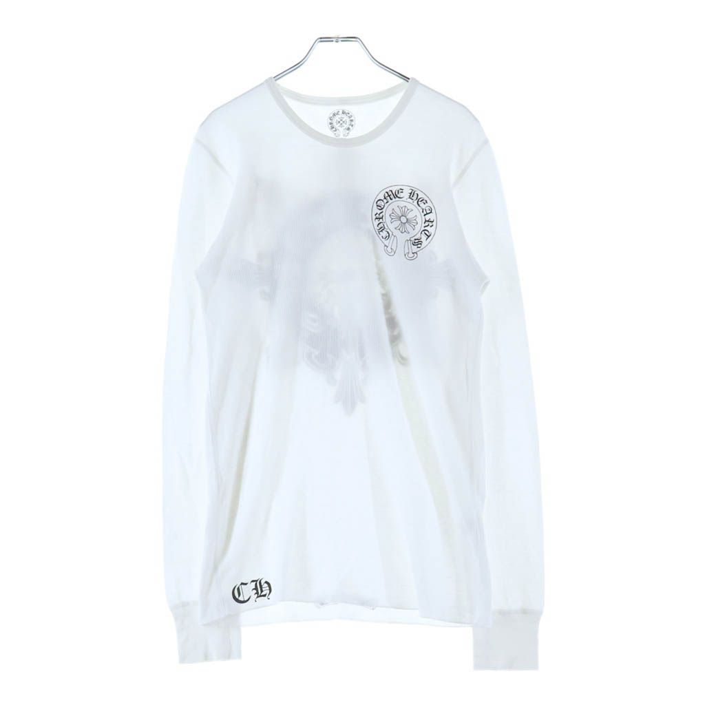 Chrome Hearts Vintage CH L S Tee Back Floral Horse Shoe Print Crew Neck Long — view 2