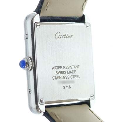 Cartier Tank Solo SM Silver Dial SS Leather Quartz Stainless Steel Watch — view 5