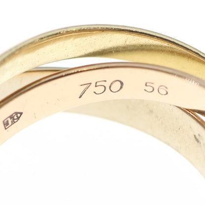 Cartier 18k Yellow Gold PG WG Trinity Ring Pink White — view 5