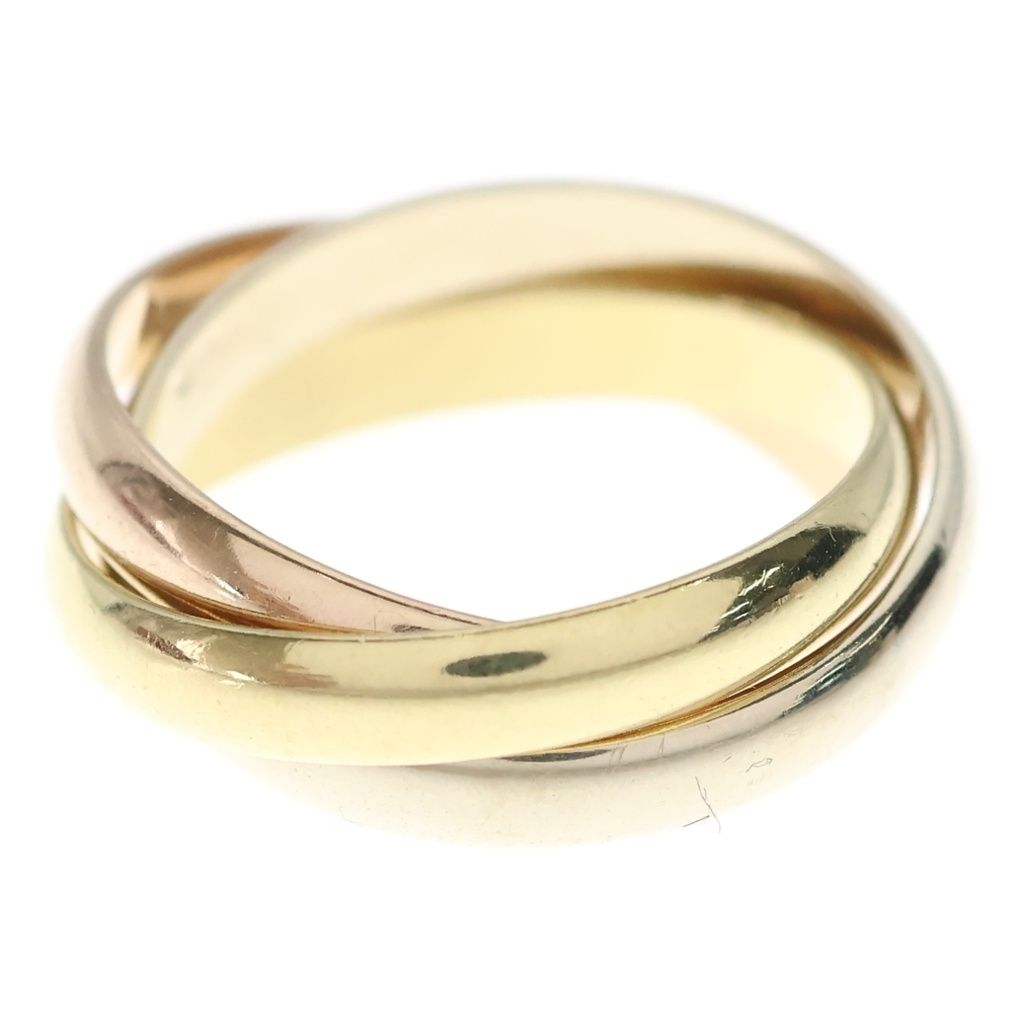 Cartier 18k Yellow Gold PG WG Trinity Ring Pink White