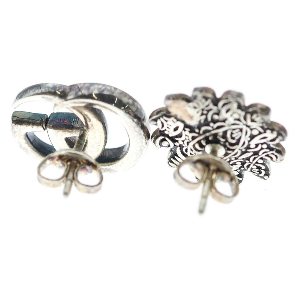 Gucci GG Marmont Flower Color Stone Stud Earrings Silver — view 2