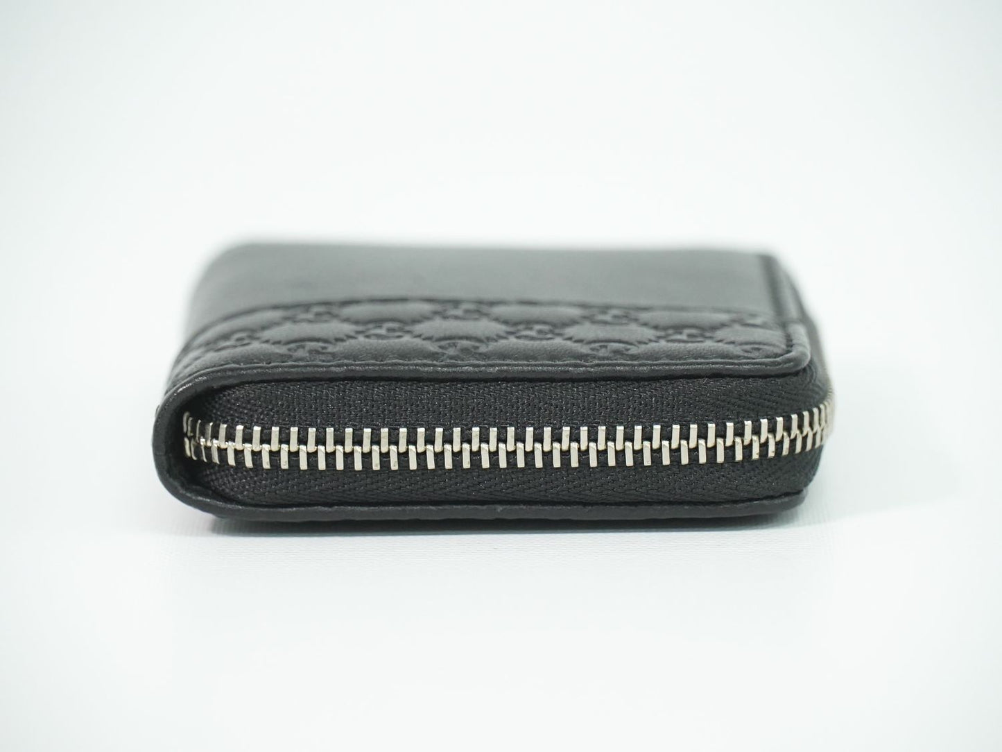Gucci Guccissima Leather Zip Around Coin Purse Black — view 4