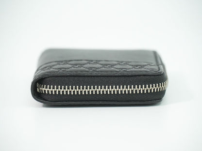 Gucci Guccissima Leather Zip Around Coin Purse Black — view 4