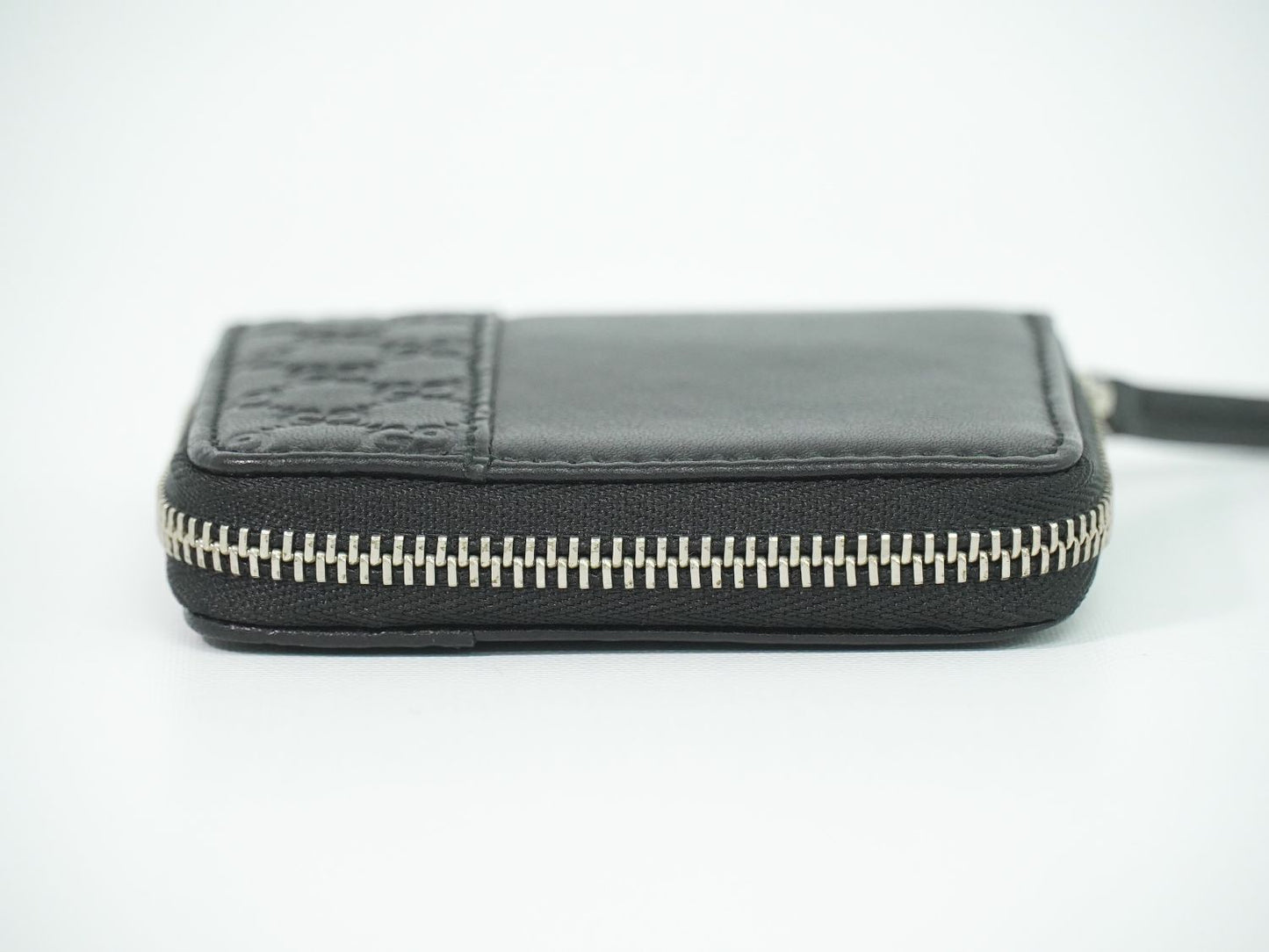 Gucci Guccissima Leather Zip Around Coin Purse Black — view 5