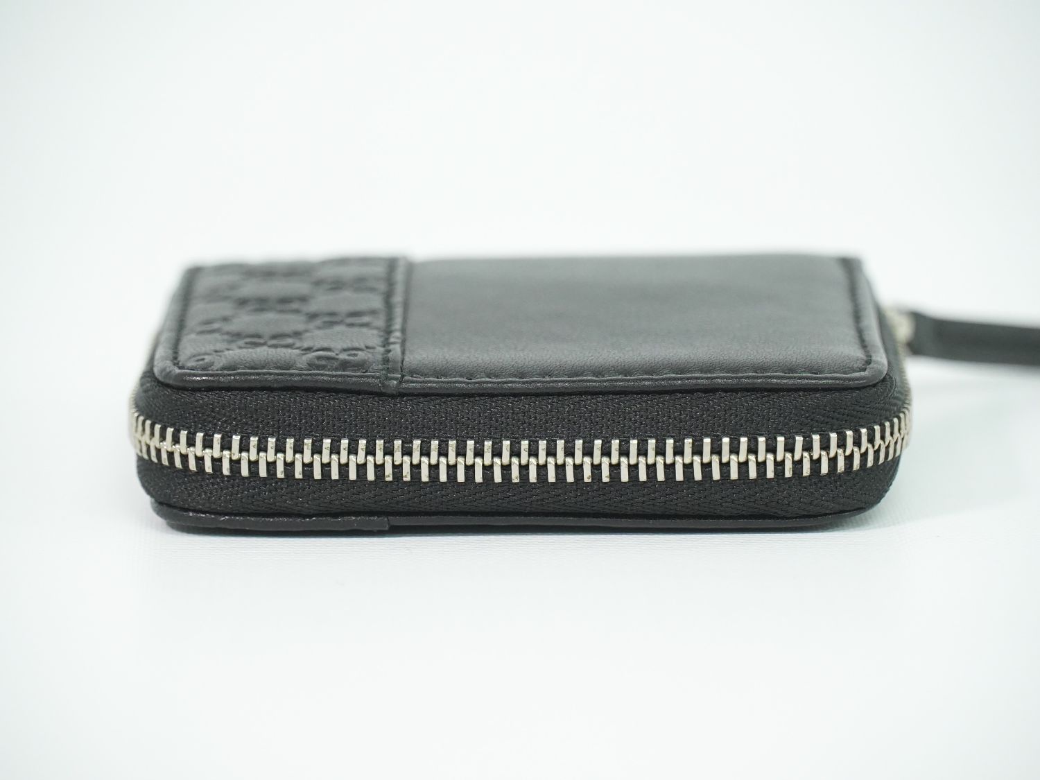 Gucci Guccissima Leather Zip Around Coin Purse Black — view 5