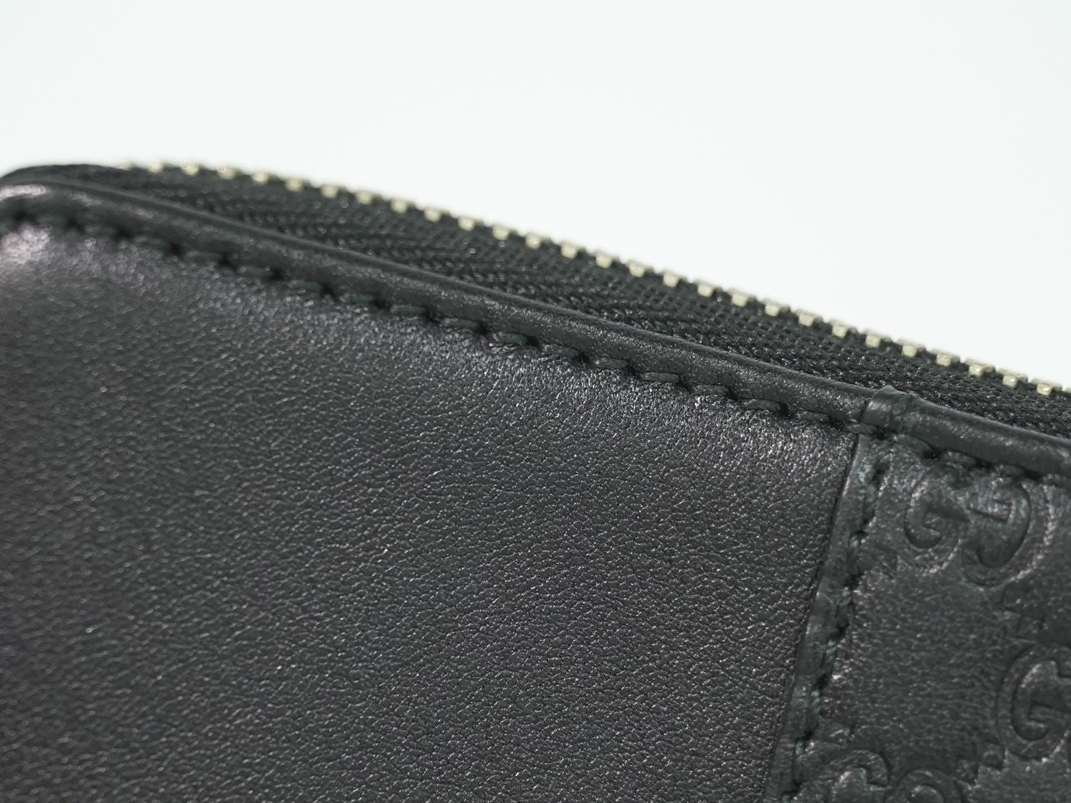 Gucci Guccissima Leather Zip Around Coin Purse Black — view 7